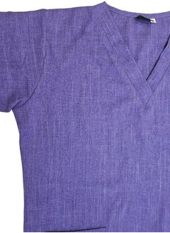 Rannah's Uniform Melange Scrub Suit Uniform Unisex Purple V-Neck Nurse Suit Set  - Image 3