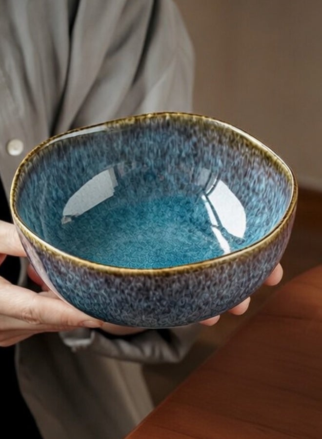 Premium Ceramic Soup Bowl - 28 oz Large Capacity, Azure Blue High Quality Soup Bowl For Home & Restaurants, Perfect for Soup, Ramen, Cereal, Salad, Pasta - Image 1