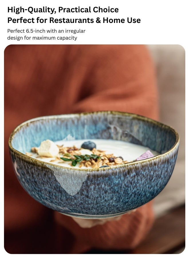 Premium Ceramic Soup Bowl - 28 oz Large Capacity, Azure Blue High Quality Soup Bowl For Home & Restaurants, Perfect for Soup, Ramen, Cereal, Salad, Pasta - Image 5