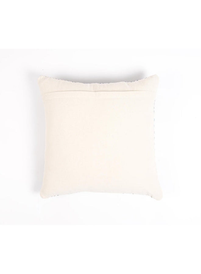 Chateaux Handwoven Cotton Cushion Cover - Blue and White - Image 3