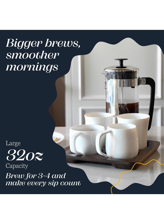 Espro ESPRO - P5 French Press - Double Micro-Filtered Coffee and Tea Maker, Grit-Free and Bitterness-Free Brews, Durable Stainless Steel Frame, (Polished Stainless Steel, 32 ounce) - Image 2