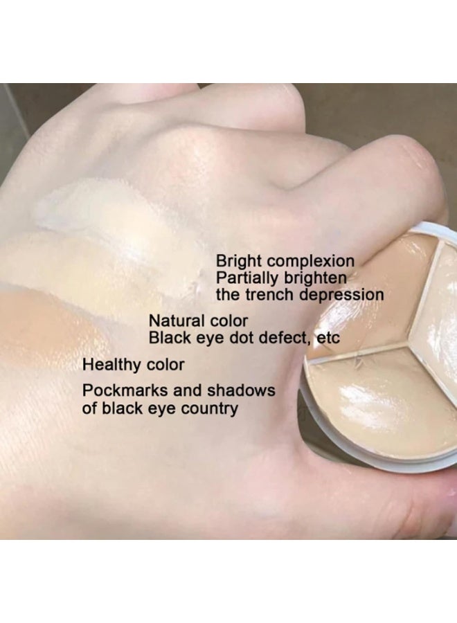 Huitich 3-Color Concealer Palette with Brush White Box + 270 Makeup Brush - Image 3
