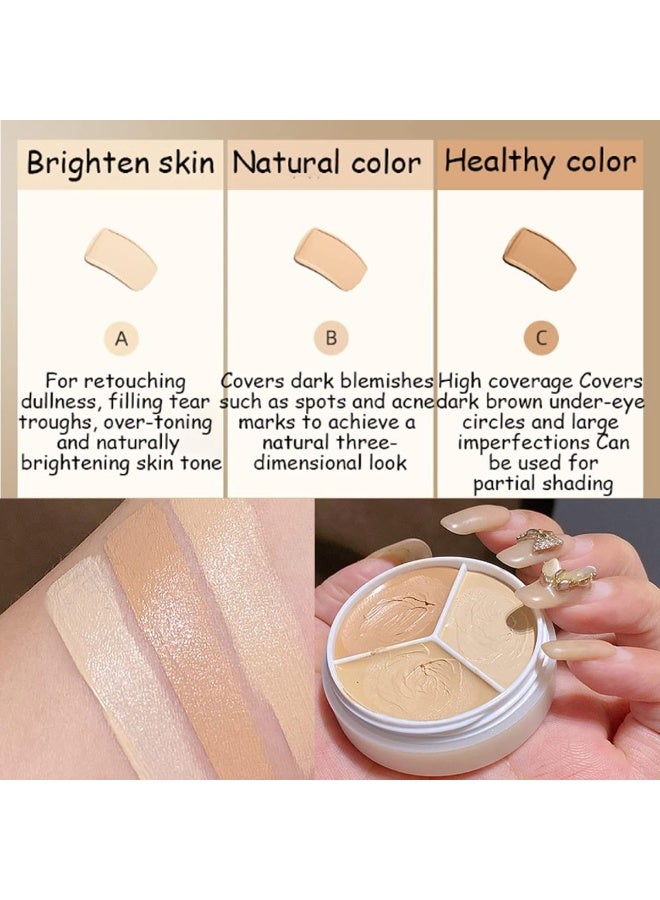 Huitich 3-Color Concealer Palette with Brush White Box + 270 Makeup Brush - Image 4