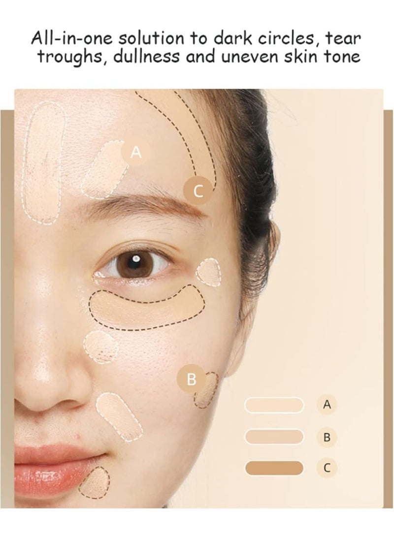 Huitich 3-Color Concealer Palette with Brush White Box + 270 Makeup Brush - Image 5