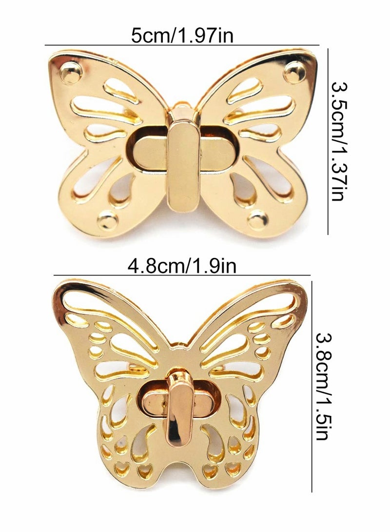 KASTWAVE Purse Closure Turn Lock, 6 Pcs Butterfly Shape Twist Turn Lock, Turn Lock Bag Clasp - Image 4