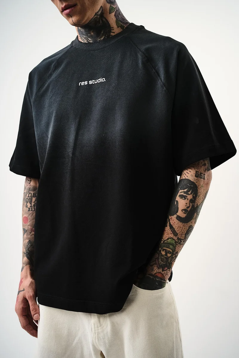 RESPIRE Men's Res Studio Text Oversize T-Shirt, Black