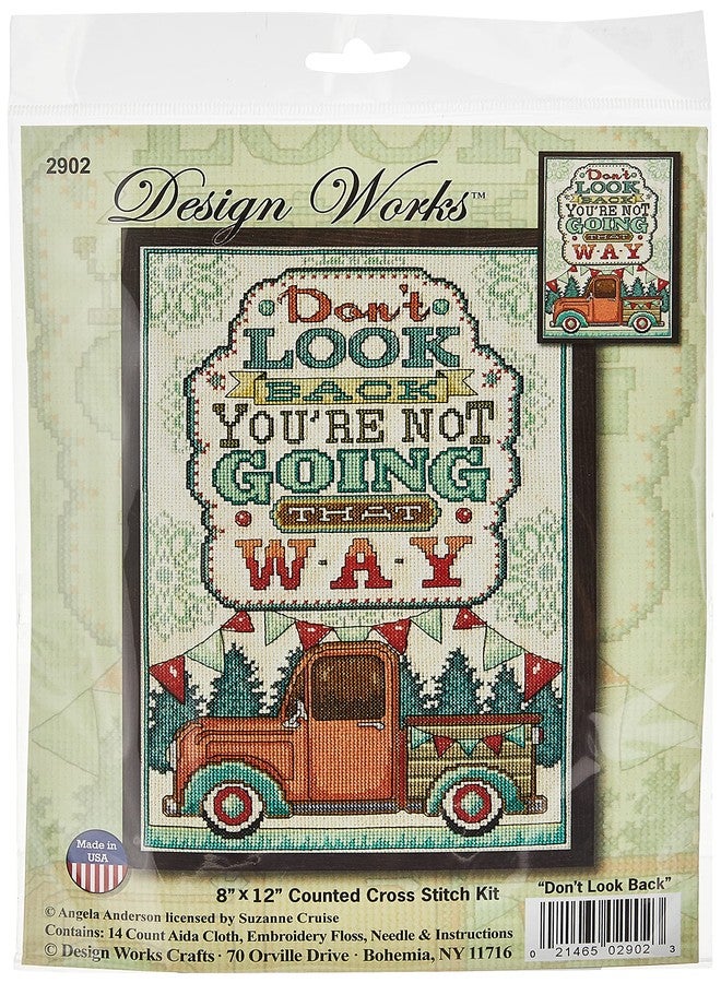 Tobin Design Works Crafts Inc. Don't Look Back, 8'' x 12'' Counted Cross Stitch Kit - Image 1
