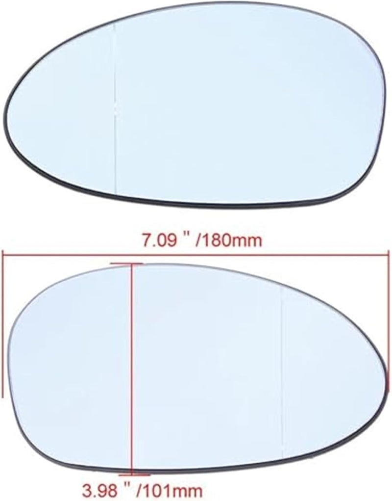 QASULER Heated Blue Side Mirror Glass for BMW 1-Series E81 - Image 2