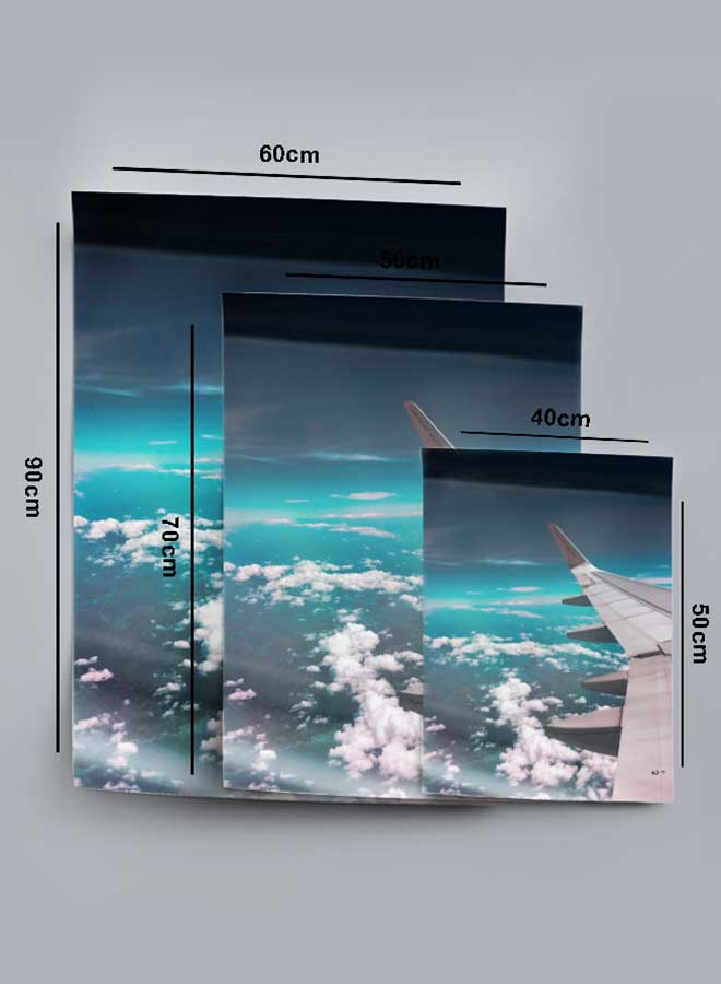 لوحة بوستر ديكور لوحة بدون فريم مع أربع قطع منفصلة من اللاصق ذو الوجهين تصميم جناح الطائرة نحو السحب غرفة النوم غرفة المعيشة وديكور المكتب - Image 4