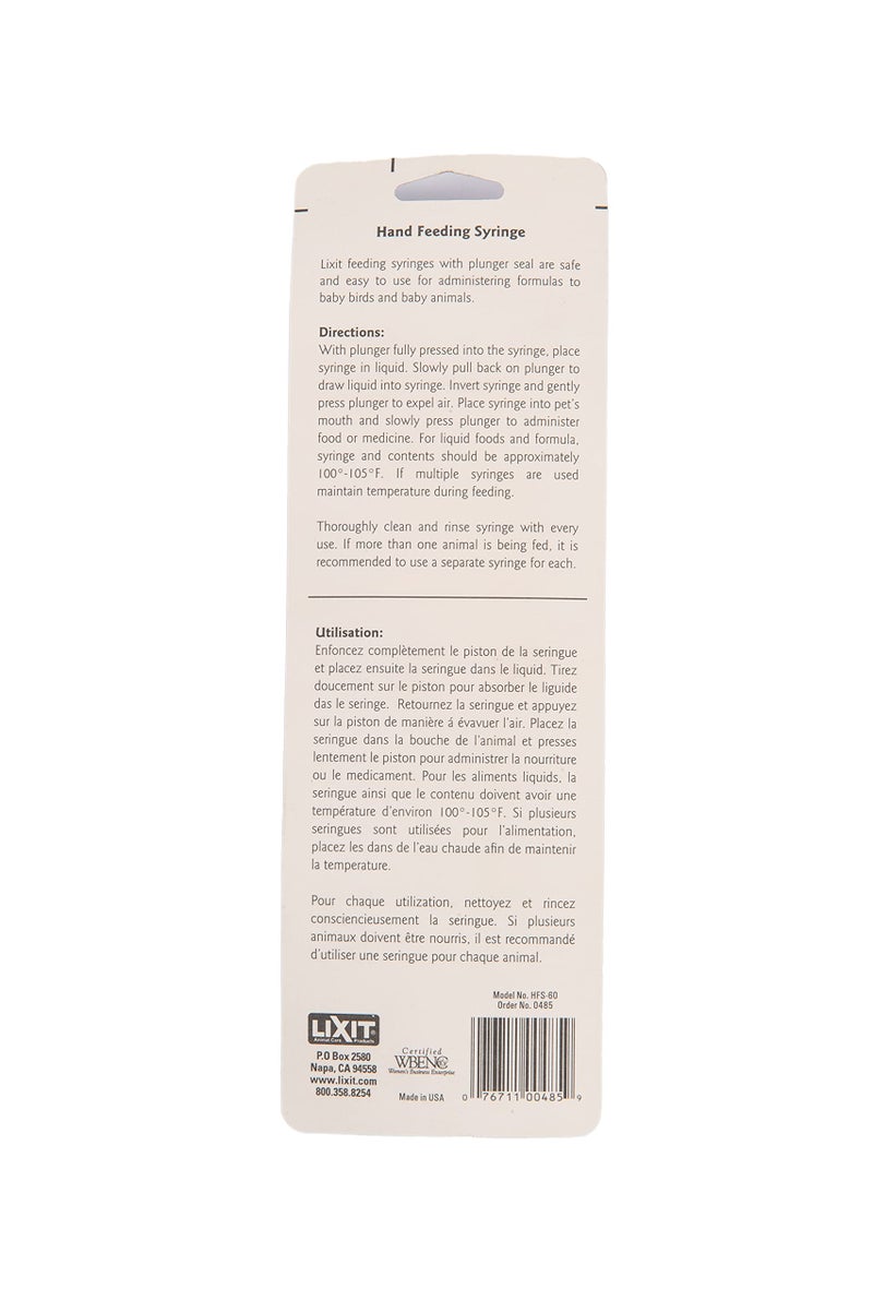 Lixit Hand Feeding Syringes for Puppies, Kittens, Rabbits and Other Baby Animals (60ML Pack of 1) - Image 2