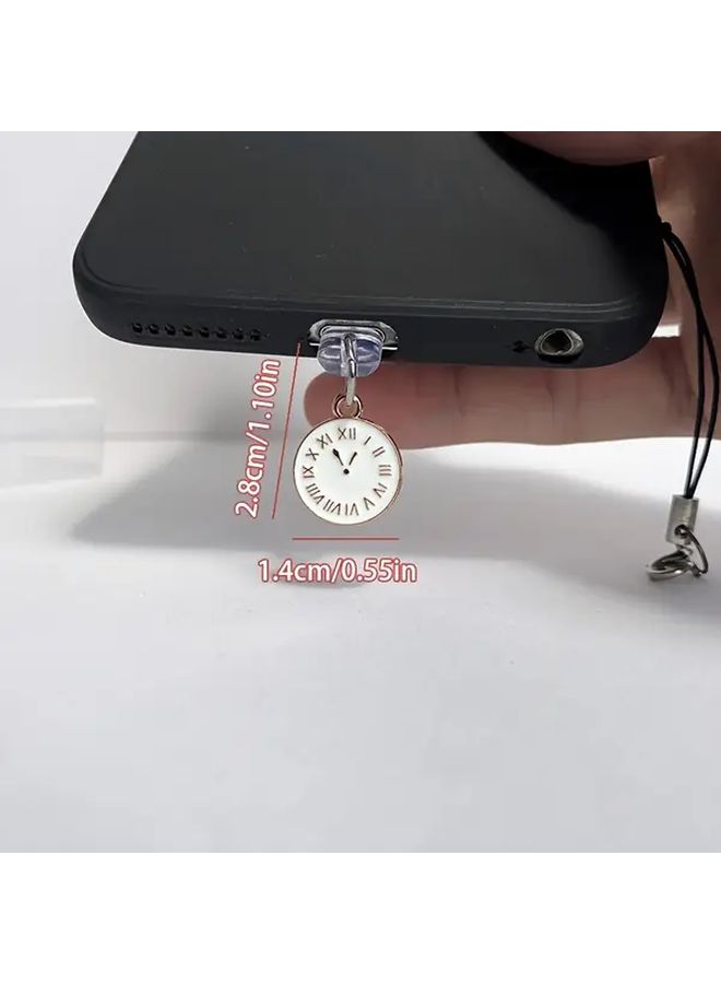 Elegant Phone Dust Cover For Type C Port Multi Functional Phone Decor Aluminum Alloy Protects Charging Port With Lobster Claw Ribbon For Hanging Ideal For Phone Accessory Durable Phone Cover - Image 2