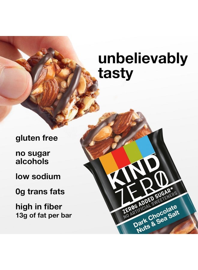 KIND ZERO Added Sugar Bars, Keto Snack, Dark Chocolate Nuts and Sea Salt, Good Source of Fiber, Gluten Free, Low Sugar, 6g Protein, 30 Count - Image 4