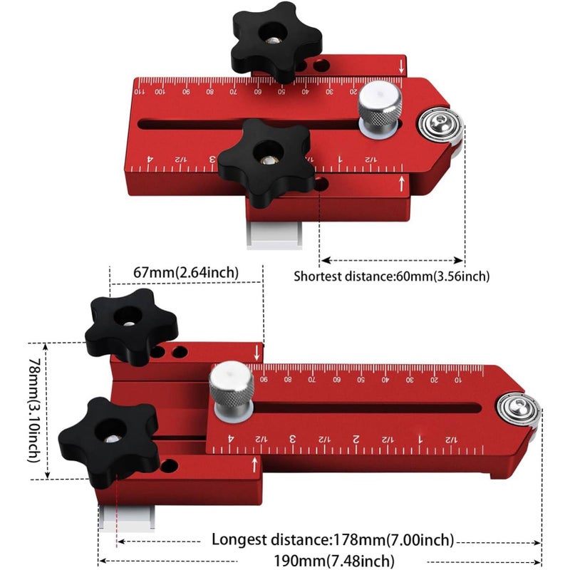 Red Slim Extended Jig Alloy Metric Woodworking Guide - Image 5