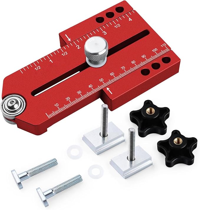 Red Slim Extended Jig Alloy Metric Woodworking Guide - Image 1