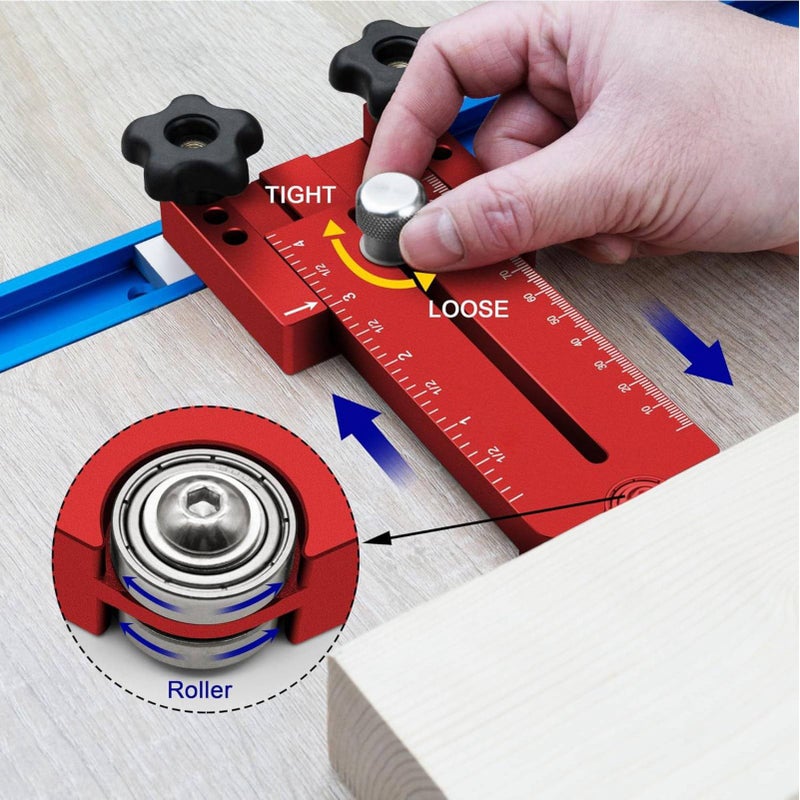 Red Slim Extended Jig Alloy Metric Woodworking Guide - Image 3