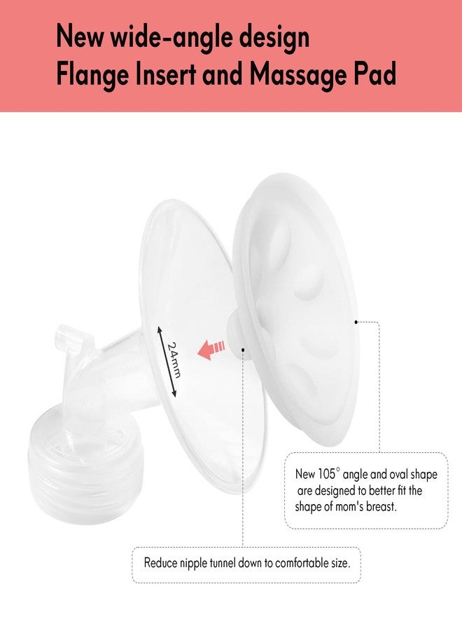 Durceler 17mm Flange Insert/Massage Pad Compatible with Spectra S1 S2 Breast Pump 24mm Shields, Two-in-One Silicone Petal Cushion to Reduce Nipple Tunnel Down to Comfortable Size, Spectra Pump Parts - Image 2