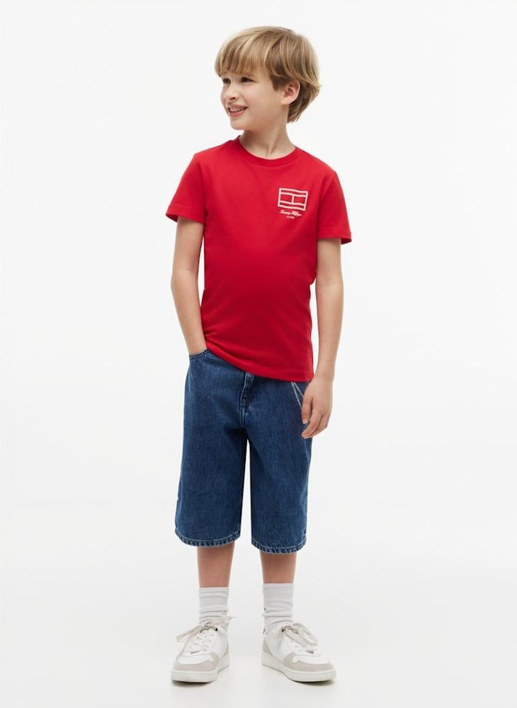 TOMMY HILFIGER Outline Flag Logo Jersey T-Shirt - Image 3