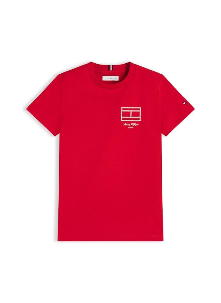 TOMMY HILFIGER Outline Flag Logo Jersey T-Shirt - Image 4