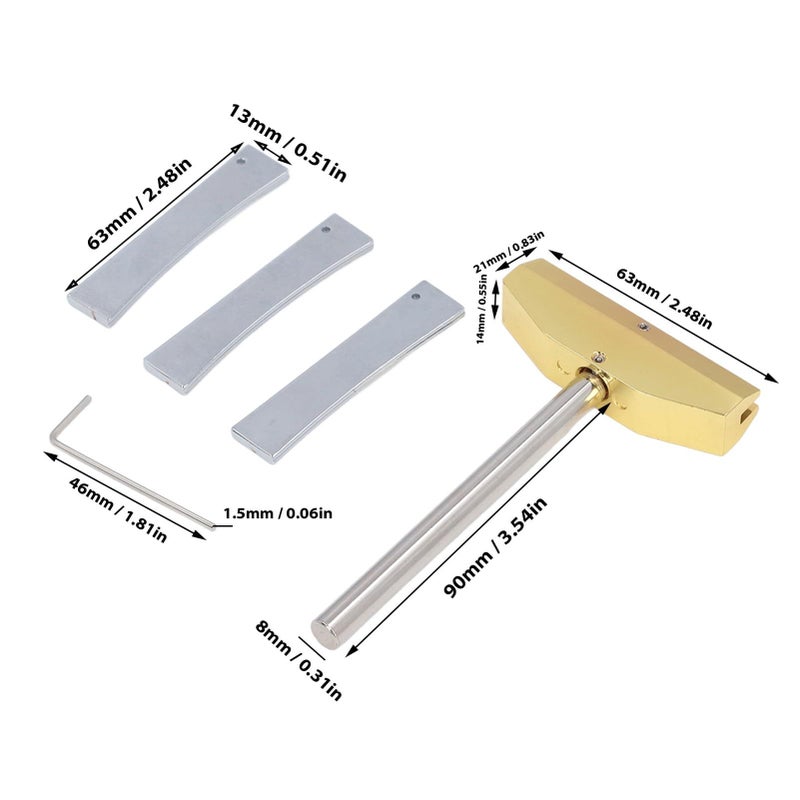 Alloy Fret Press Caul With 3 Brass Radian Inserts For Electric Guitar Bass Luthiers - Image 4