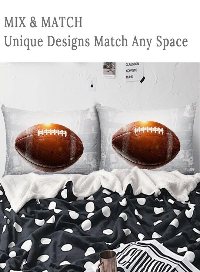 ARIGHTEX American Football Pillow Shams Sports Lover Pillowcase Kids Boys Teen Vintage Football Pillow Cases for Boys Room (Standard (20" x 26"),Set of 2) - Image 2