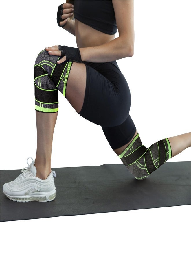 Dyna Pro Knee Cap with Adjustable Compression Straps | Support for Pain Relief, Injury Recovery & Prevention | Ideal for Gym, Running, Sports & CrossFit | Meniscus Tear, ACL, PCL & Arthritis Support | Unisex | Size: Large (Pack of 2) - Image 1