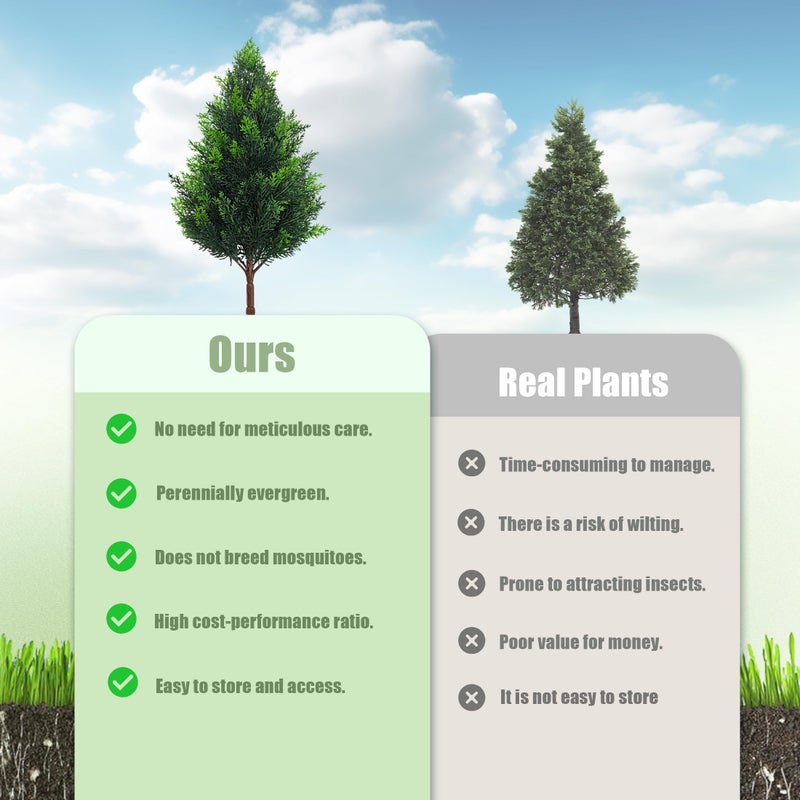 DOPGIB Artificial Cedar Topiary Plants: 20 Inch (2P) UV Resistant Faux Pine Stems Shrubs Plastic Greenery for Outdoor Indoor Home Decor, Garden, Front Porch, Office, Restaurant & Holiday Party - Image 4