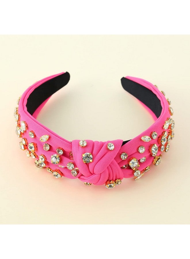 فيدانس النساء معقود مرصع بالجواهر الوردي عقال حجر الراين كريستال مزين مختلط هيرباند السيدات تويست النايلون إكسسوارات الشعر للفتيات - Image 4