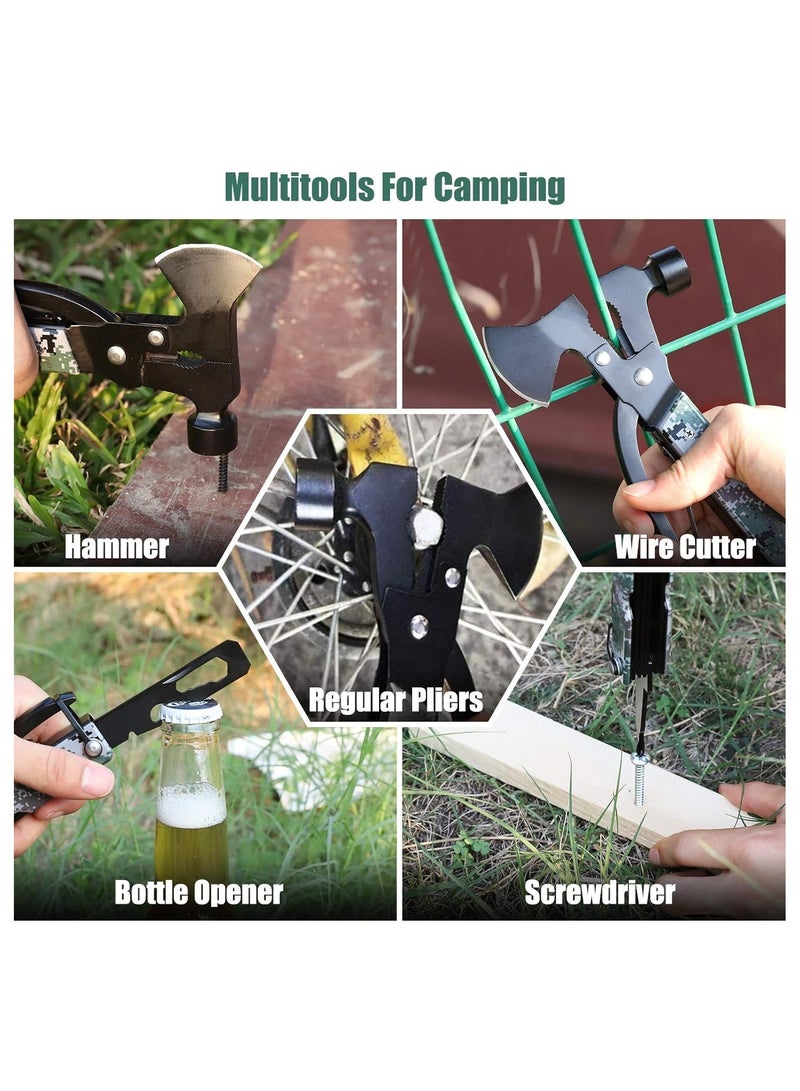 SYOSI Mini Lightweight Multipurpose Axe, Camping Accessories, Multitool Camping Gear, Unique Gifts for Men Dad, 16 in 1 Survival Gear and Equipment, Camping Tools Gadgets for Men, Outdoor Hiking Supplies - Image 2