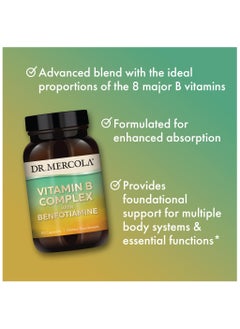 Dr. Mercola Vitamin b complex with benfotiamine 60 capsules dietary supplement  - Image 4