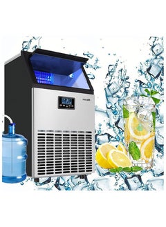 صانع الثلج يمكن أن يصنع 55كجم من الثلج في 24 ساعة، صانع الثلج الكهربائي من فولاذ الفولاذ الأعلى المقاوم للصدأ مع دلو ومرشح الثلج