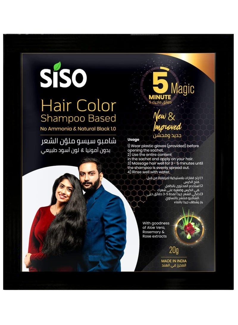 Siso Slim Hair Colour Shampoo Based Natural Black 10 x 20g - Image 2
