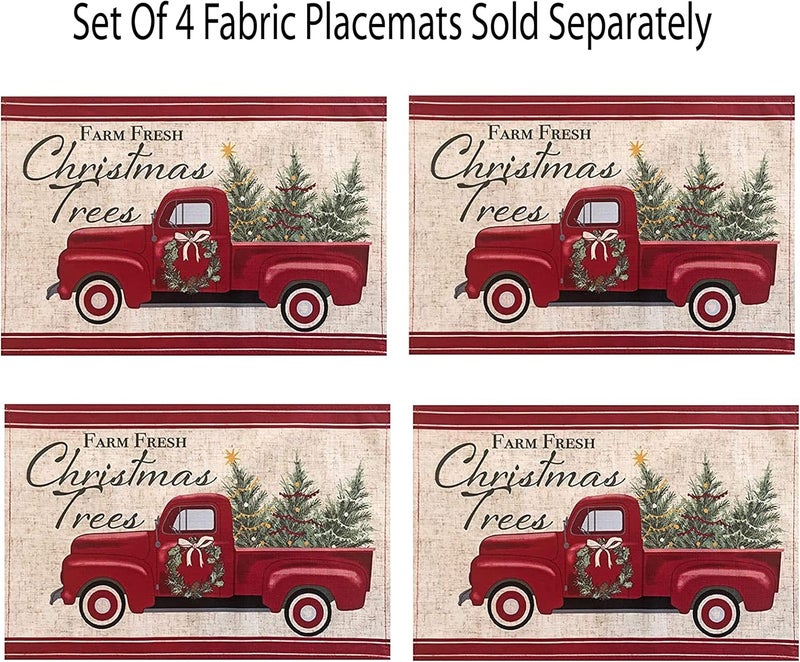 Newbridge Christmas Pine Hill Tree Farm Set of 8 Fabric Napkins Nostalgic Retro Holiday Country Farm Truck No Iron and Stain Resistant Napkins for Party Banquet and Buffet - Image 4