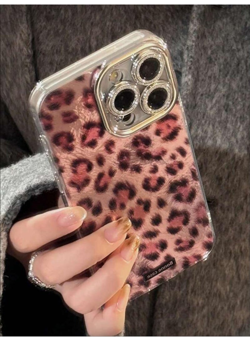 Iphone 17 pro max Animal Cheetah GUCADI Vintage Leopard Print Silver Luxury Case With Lens Film - Image 3