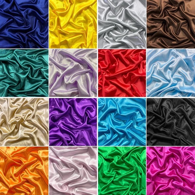 BINI Bini Fabrics Light Blue Liquid Diamond Satin Fabric Material Use for Gown Decoration Pillow Case Scrunchies Ect 4445 Width 3 Meter  - Image 3