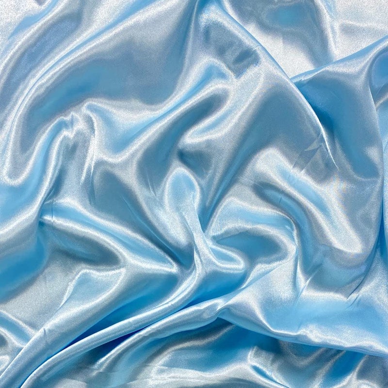BINI Bini Fabrics Light Blue Liquid Diamond Satin Fabric Material Use for Gown Decoration Pillow Case Scrunchies Ect 4445 Width 3 Meter  - Image 1