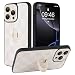 SOKAD for iPhone 16 Pro Case with Finger Strap Kickstand Cute Checkered Checkerboard Phone Case with Finger Hand for Women Men Slim Full Camera Protection Shockproof Case Cover White - Image 2