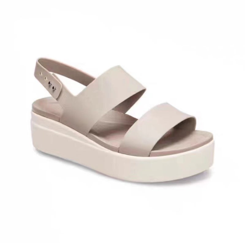 Croc Shoes Women'S High Heels Brooklyn Plaid Lightweight Casual Thick-Soled Wedge Sandals - Image 1