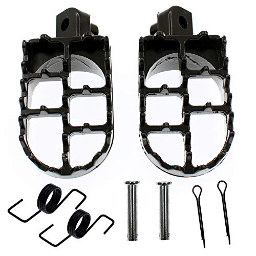 YOFMOO PW50 PW80 Foot Pegs Rest Footpegs Compatible with Yamaha PW 50 80 BW80 1981-2015 DT50 RT100 RT180 T225S TT225T TTR110 TTR50E TTR90 TW200 WR200 WR250 WR500 XT225 XT250 XT350 XT600 YZ125 Black - Image 1
