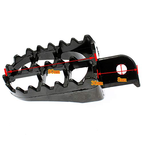 YOFMOO PW50 PW80 Foot Pegs Rest Footpegs Compatible with Yamaha PW 50 80 BW80 1981-2015 DT50 RT100 RT180 T225S TT225T TTR110 TTR50E TTR90 TW200 WR200 WR250 WR500 XT225 XT250 XT350 XT600 YZ125 Black - Image 2