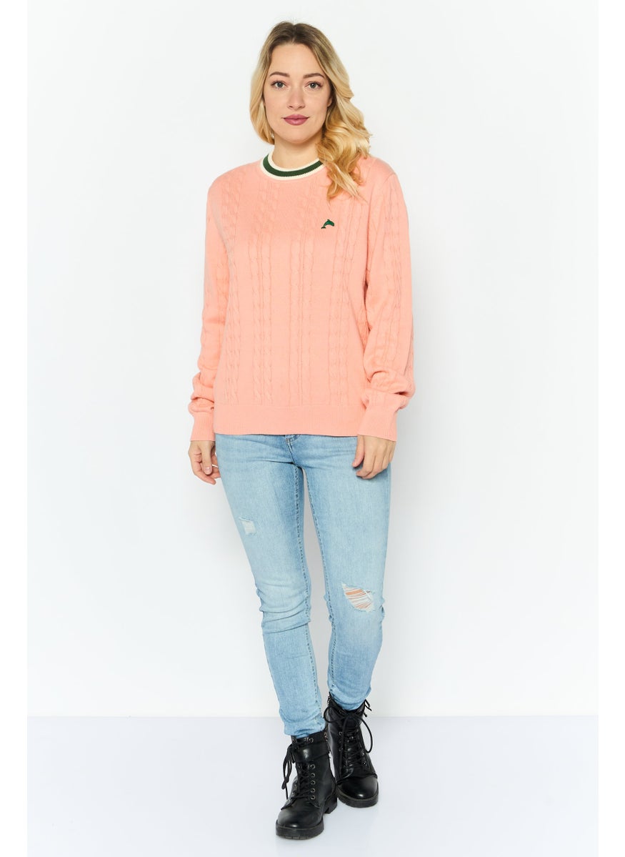 ESPRIT Women Embroidered Long Sleeves Sweater, Pink  - Image 2