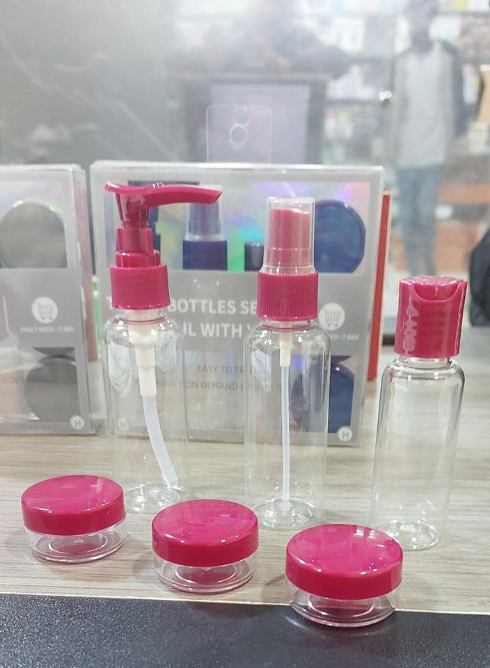 zoba Luxury 6-Piece Refillable Travel Bottle Set for Lotion, Shampoo, Shower Gel, Empty Container for Liquid Cosmetics Filling Tool - Image 3