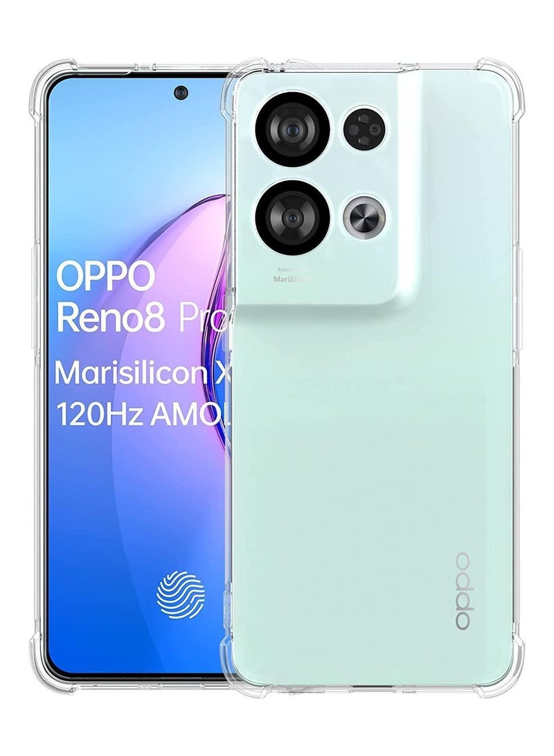 OPPO Reno 8 Pro / Reno 8 Pro Plus Clear Case Cover Soft Flexible Transparent TPU Back Cover with Camera Protection and Shockproof Bumper for OPPO Reno 8 Pro 5G Clear Case - Image 4