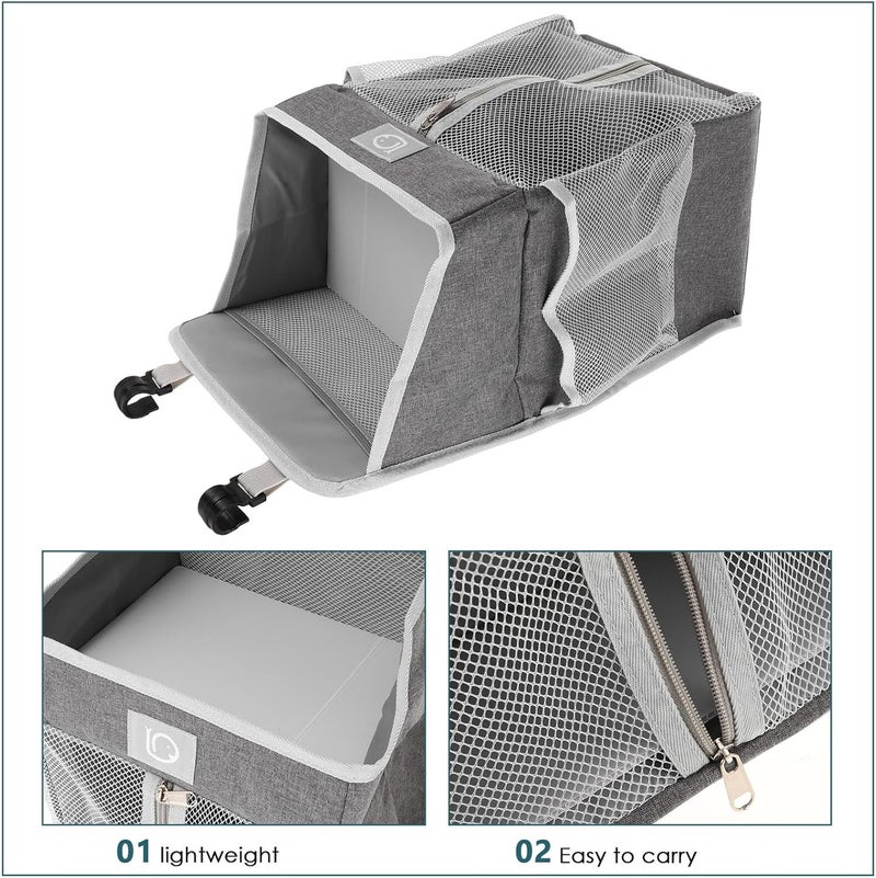Large Diaper Organizer Hanging Storage Bag for Nursery Bedside with Breathable Fabric, Multi-compartment Supplies Organizer for Diaper Changing and Breastfeeding - Image 3