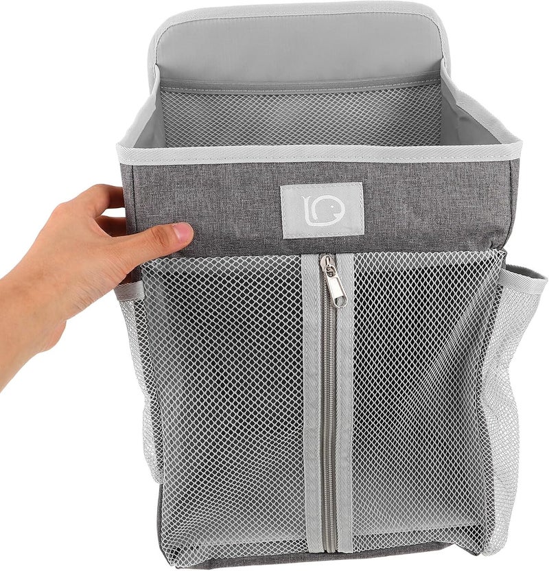 Large Diaper Organizer Hanging Storage Bag for Nursery Bedside with Breathable Fabric, Multi-compartment Supplies Organizer for Diaper Changing and Breastfeeding - Image 4