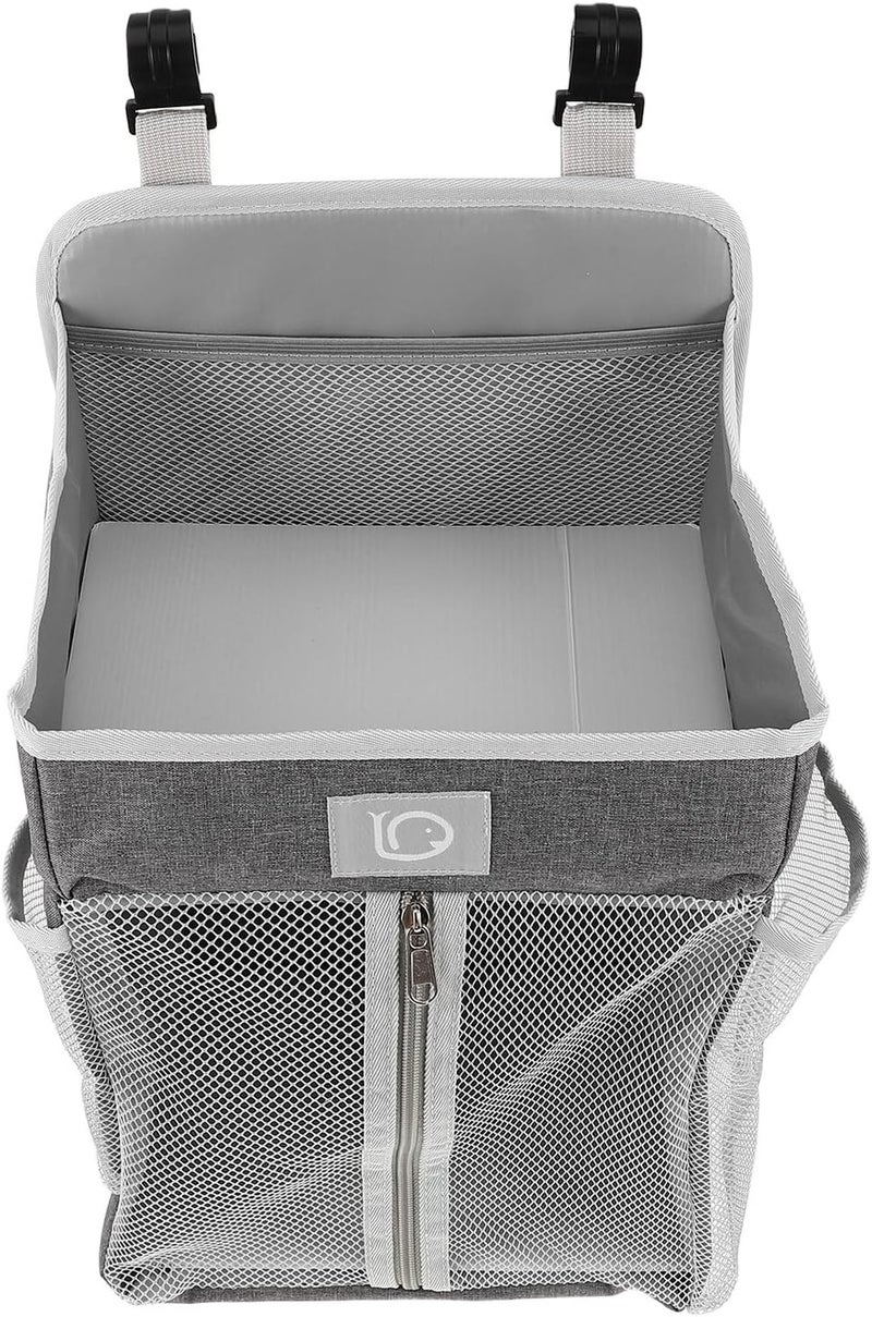 Large Diaper Organizer Hanging Storage Bag for Nursery Bedside with Breathable Fabric, Multi-compartment Supplies Organizer for Diaper Changing and Breastfeeding - Image 1