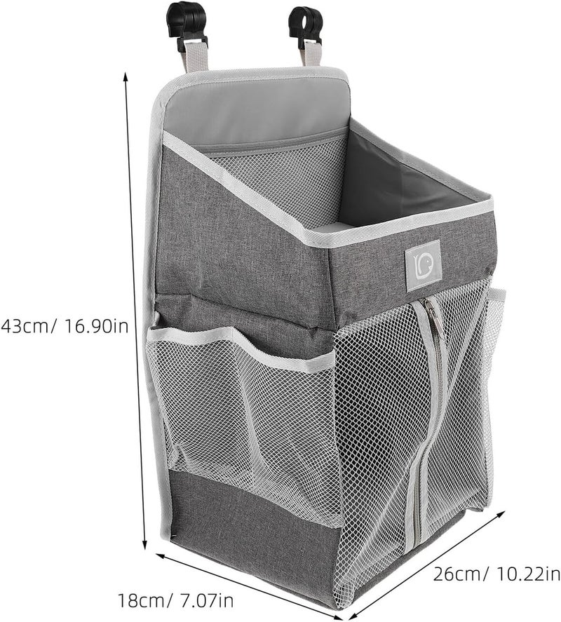 Large Diaper Organizer Hanging Storage Bag for Nursery Bedside with Breathable Fabric, Multi-compartment Supplies Organizer for Diaper Changing and Breastfeeding - Image 2