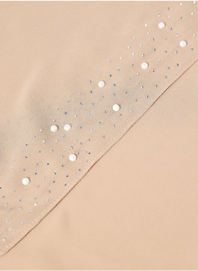 خزانة Pearl Embellished Long Hijab Scarf