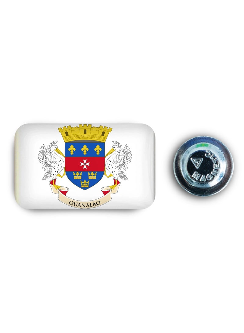 971MEDIA Saint Barthelemy Flag Magnetic Badge - Image 1