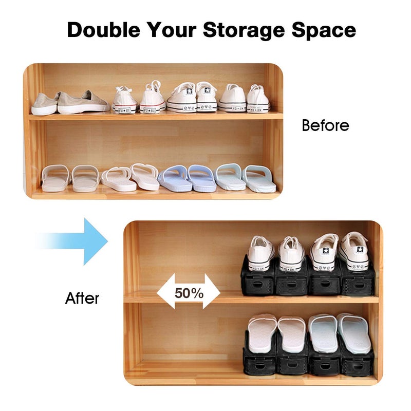 Neprock Shoe Rack Shoe Organizer Space-Saving Storage Shoe Organizer for Closet,Shoe Stacker Shoe Slots Space Saver Double Stack Shoe Holder Homeries - Image 4