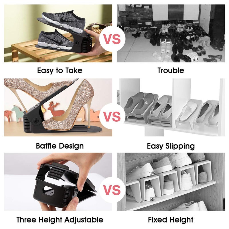 Neprock Shoe Rack Shoe Organizer Space-Saving Storage Shoe Organizer for Closet,Shoe Stacker Shoe Slots Space Saver Double Stack Shoe Holder Homeries - Image 5